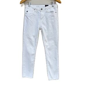 AG Adriano Goldschmied The Stevie Slim White Straight‎ Ankle Jeans Women’s Sz 25